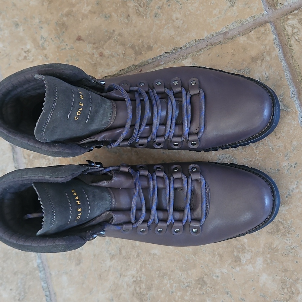 Cole Haan Men's ZeroGrand Waterproof Gray Leather Boots Size 9 - Picture 5 of 12